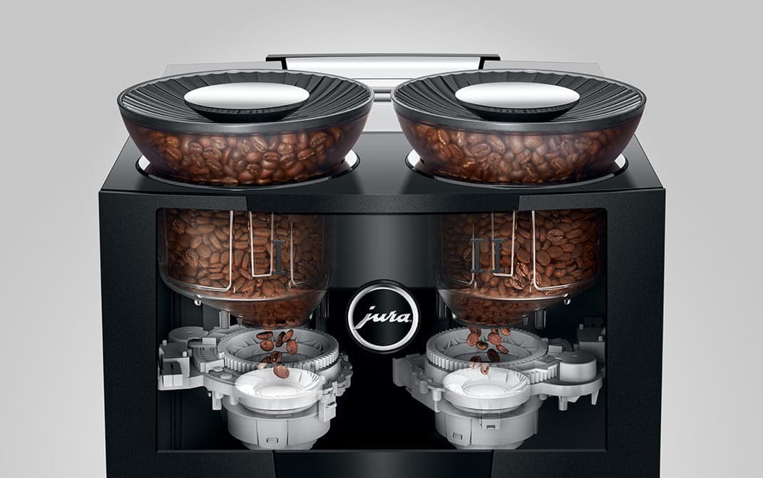 Zwei Bohnenbehälter mit zwei Mahlwerken – für maximale Vielfalt